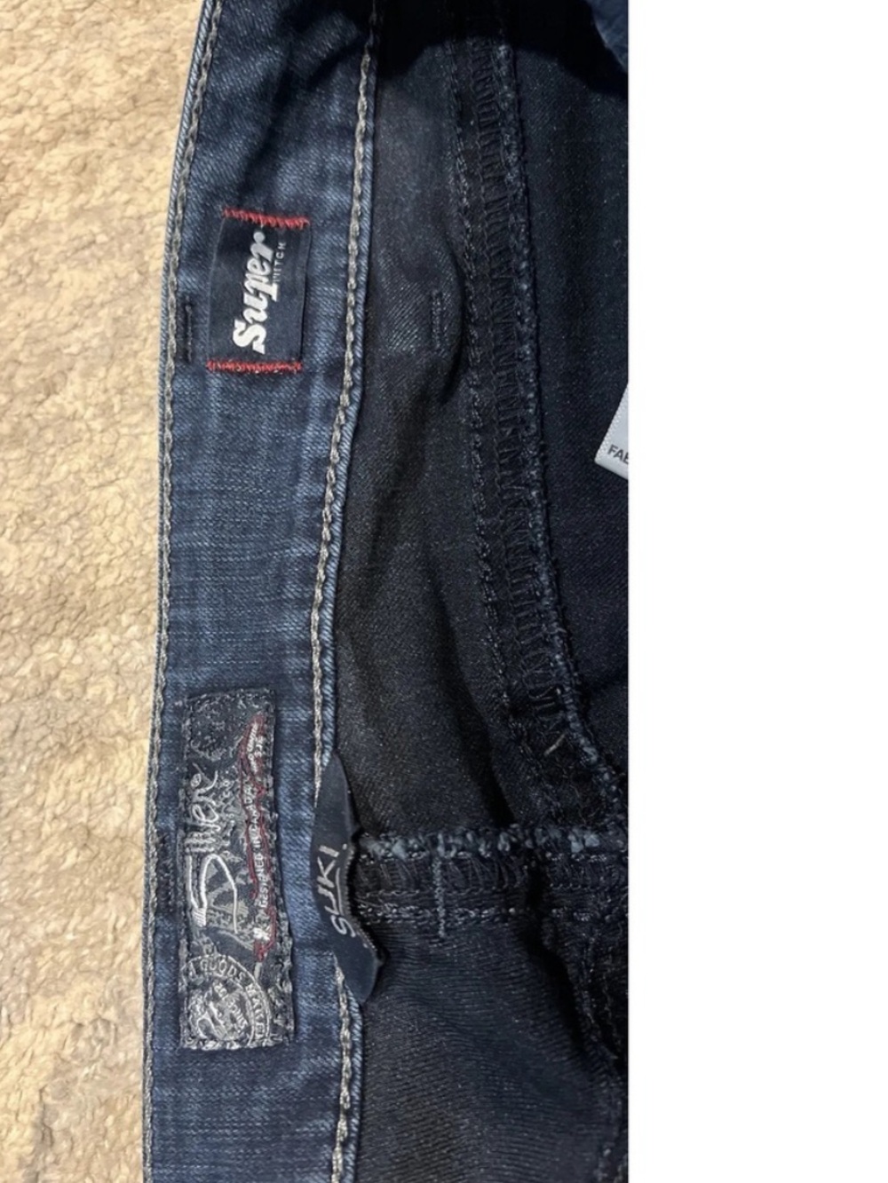 Silver Jeans Womens Sz 33 X 31 Suki Mid Rise Skinny Distress Super Stretch - Picture 5 of 7
